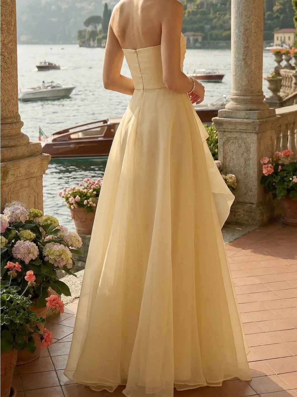Trish scully SYD GOWN GOLD ORGANZA - Picture 3 of 12